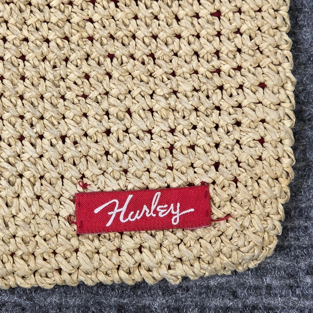 Vintage Hurley Woven Straw Shoulder Bag Women's Beige Red Lining Made in USA - Picture 3 of 7